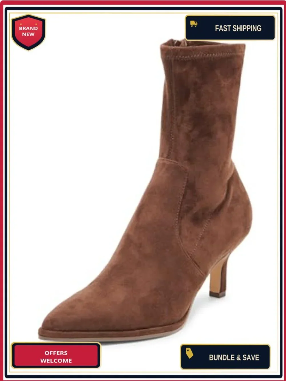 Dolce Vita Amara Ankle Bootie Kitten Heel Pull-On Suede